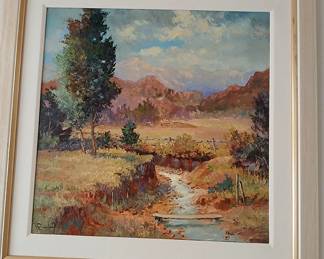 1 log Over Stream Oil Hans Ressdorf Weems Gallery