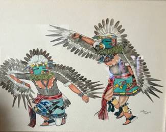 4 Pueblo Eagle Dance Jose Rey Toledo Watercolor Weems Gallery