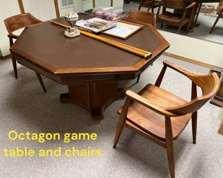 Octagon game table and chairs