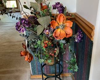 Artificial Flowers in Vase and Stand