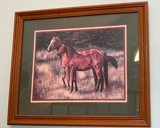 Thoroughbred Horses - Home Interior Picture  - wooden frame and matted