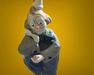 Vintage Porcelain Siting Clown Figurine