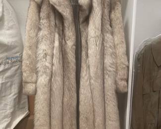 Long Tan Fur Coat from B. Martins, Hurst Texas