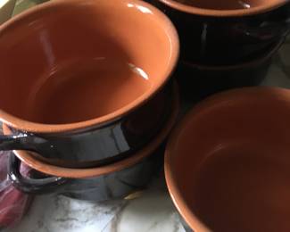 Kitchen- Set of 8 Brown Bowls