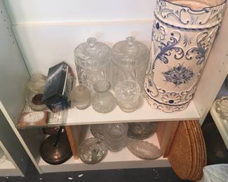 Dining Room- Cut Glass, Copper, Umbrella Holder