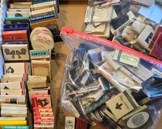 Vintage matchbooks and matchboxes