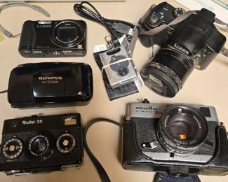 Cameras - Rollei, Olympus, Panasonic, Minolta (more not pictured)
