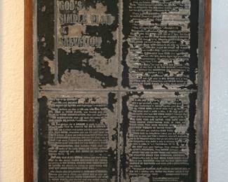 Old printing plate: "God's Simple Plan for Salvation"