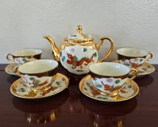 Vintage painted teaset