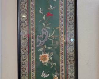 Framed embroidered silk (1 of 2)