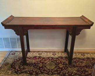 Carved rosewood altar / console table