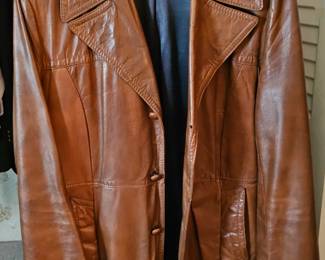 leather jacket, tag does not say size, looks to be large