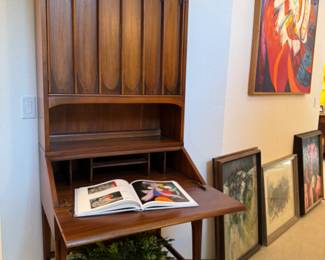 Mid-Century Modern Kent Coffey "Perspecta" Dark Walnut Secretary Desk 1960's. 