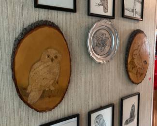 Black and white owl prints