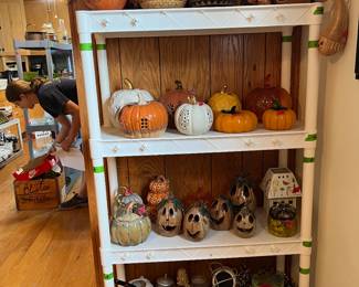 Carved gourds and fall themed decor