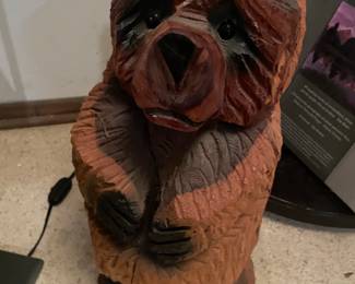 about 2 ft or more wood carved bear  