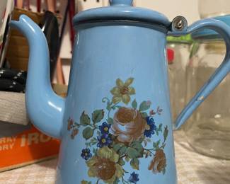 blue metal tea pot 