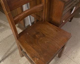 vintage small child's  wooden chair  