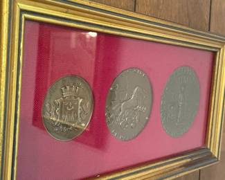  THIS IS FRAMED SO YOU CAN SEE THE COINS ON BOTH SIDES   
