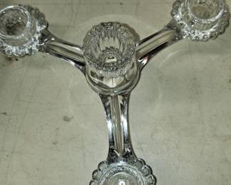 2 glass taper candle holders