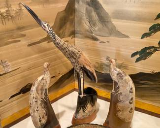 Horn carved animals