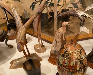 Horn animals carvings