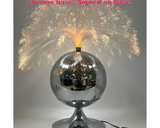 Lot 260 Fantasia Fiber optic lamp with chrome base. Signed on base.