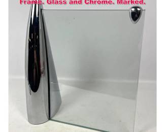 Lot 302 Philippe Starck Shark Picture Frame. Glass and Chrome. Marked. 