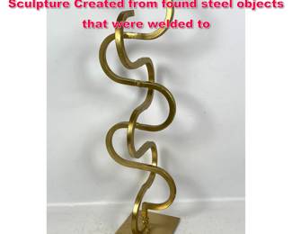 Lot 187 Joe Seltzer Gold Half Circles Table Sculpture Created from found steel objects that were welded to
