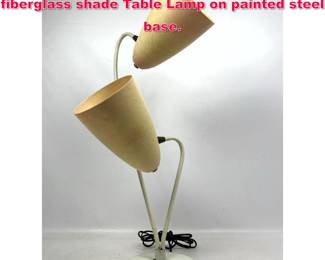 Lot 433 Two headed articulating bullet form fiberglass shade Table Lamp on painted steel base. 