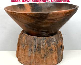 Lot 417 2 part SYDNEY K HAMBURGER Hand made Bowl Sculpture. Unmarked.