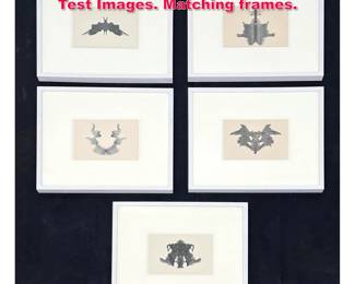 Lot 247 Set 5 Framed Rorschach Inkblot Test Images. Matching frames. 
