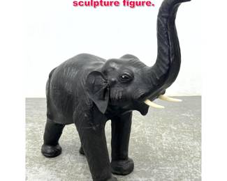 Lot 512 28 Leather elephant sculpture figure. 