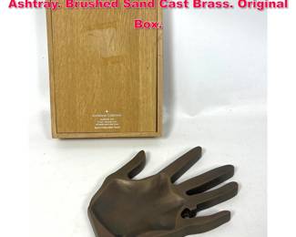 Lot 218 Karen Chekerdijan Hands On Trivet Ashtray. Brushed Sand Cast Brass. Original Box. 