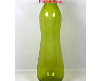 Lot 5 Large Blenko Green Glass Floor Vase. Flared top. 