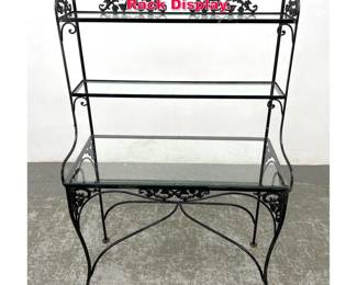 Lot 291 Wrought Iron Etagere Shelf Bakers Rack Display. 