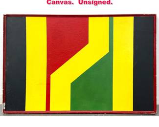 Lot 393 Bold Graphic Painting on Canvas. Unsigned.
