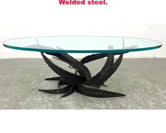 Lot 316 Daniel Gluck Brutalist Coffee Table. Welded steel. 
