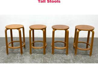 Lot 298 Set 4 Alvar Aalto Bent Leg Tall Stools