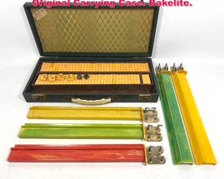Lot 457 Vintage Catalin Mah Jong Set. Original Carrying Case. Bakelite. 