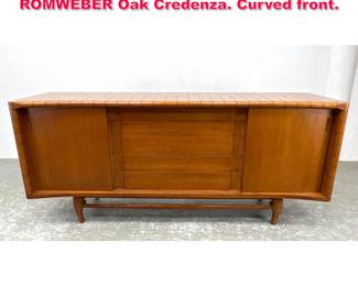 Lot 73 Large Harold Schwartz for ROMWEBER Oak Credenza. Curved front. 