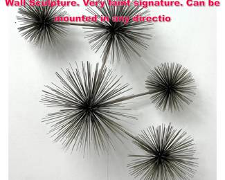 Lot 544 C JERE 5 Pompom Metal Modernist Wall Sculpture. Very faint signature. Can be mounted in any directio