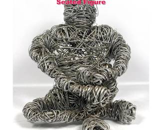 Lot 504 Aluminum wire Figural sculpture. Seated Figure
