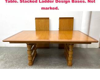 Lot 29 BAKER Designer Modernist Dining Table. Stacked Ladder Design Bases. Not marked. 