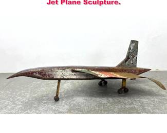 Lot 472 Handmade Industrial Found Object Jet Plane Sculpture. 