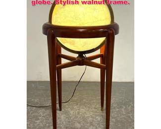 Lot 456 Replogle 16 inch light up library globe. Stylish walnut frame.