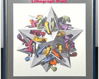 Lot 353 M.C. Escher Gravity Color Lithograph Print. 