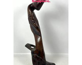 Lot 146 Carved Wood Abstract Modern Sculpture. 