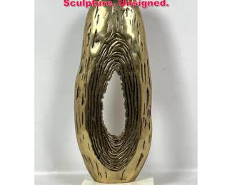 Lot 46 Abstract Brutalist Brass Sculpture. Unsigned. 