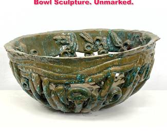 Lot 414 SYDNEY K HAMBURGER Hand made Bowl Sculpture. Unmarked.